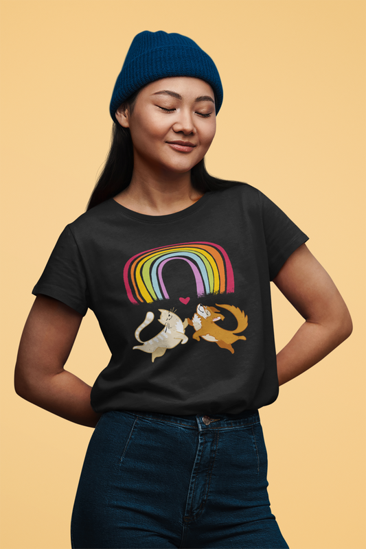 Rainbow Dog & Cat Women's Graphic Tee