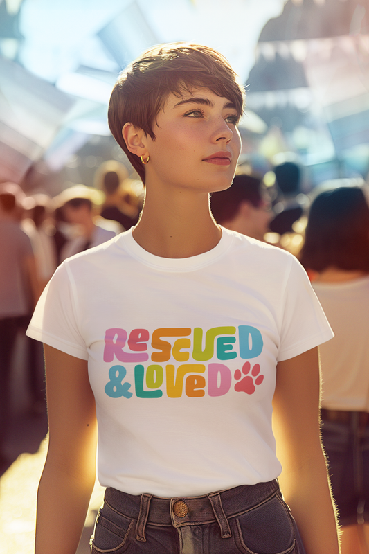 Rescued & Loved Women's Fitted Tee