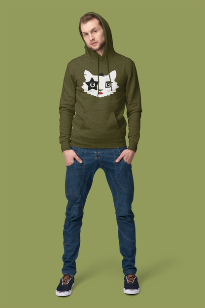 Rock 'n' Roll Cat Men's Hooded Sweatshirt