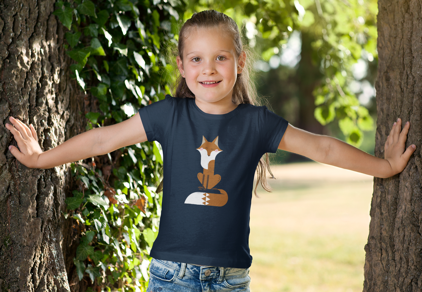 Sitting Fox Kid's Heavy Cotton Tee