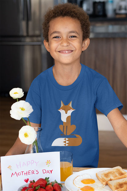 Sitting Fox Kids' Cotton Tee – Cozy, Cute & Adventure-Ready!