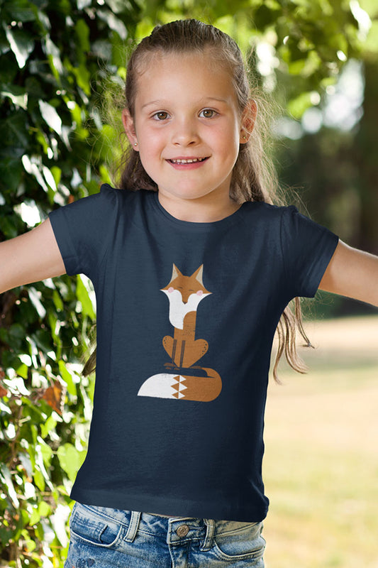 Sitting Fox Kids' Cotton Tee – Cozy, Cute & Adventure-Ready!