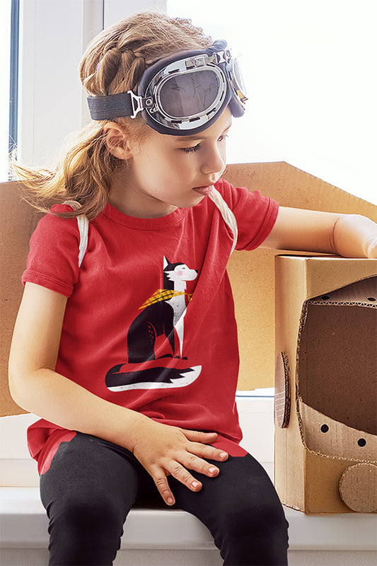 Sitting Husky Kid's Heavy Cotton Tee