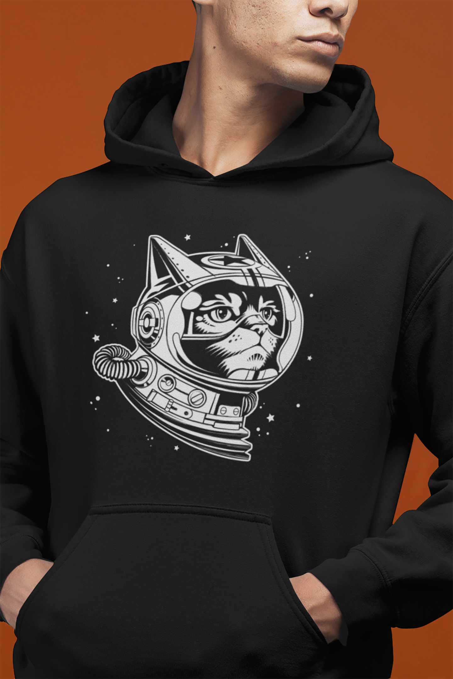 Space Cat Men's Hooded Sweatshirt