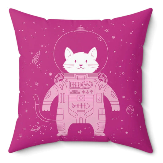 Cat in Space Spun Polyester Square Pillow