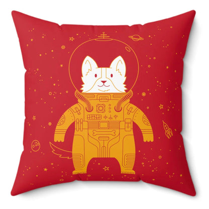 Dog in Space Spun Polyester Square Pillow