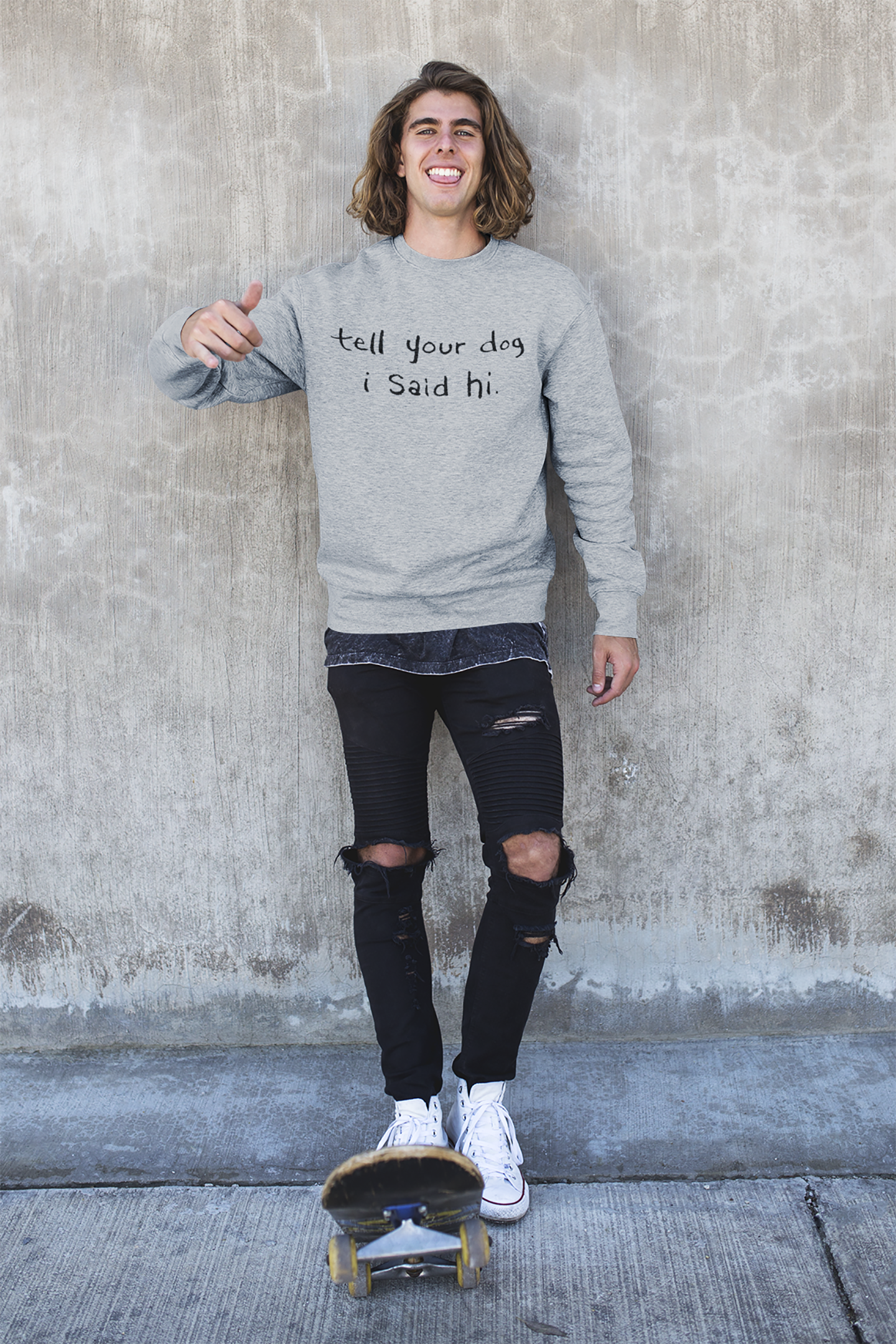 Tell Your Dog I Said Hi Men's Heavy Blend Crewneck Sweatshirt