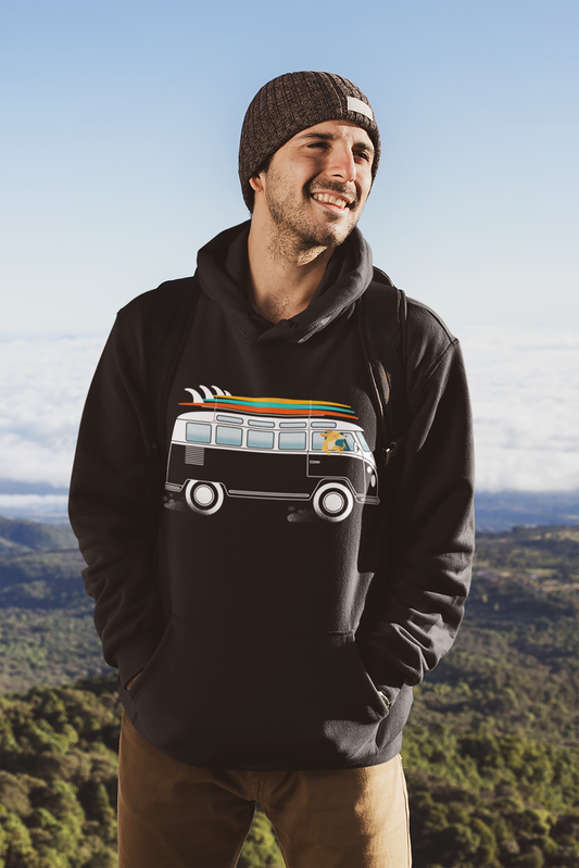 VW Van Surf Dog Men's Hooded Sweatshirt