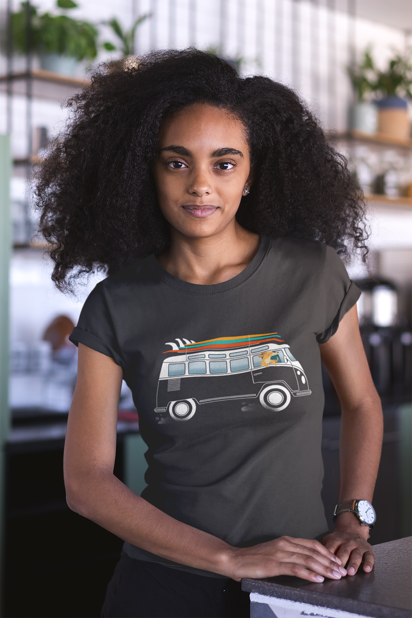 VW Van Surf Dog Women's Graphic Tee