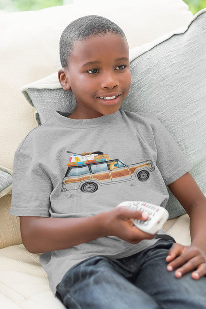 Jeep Wagoneer Camping Dog Kid's Heavy Cotton Tee