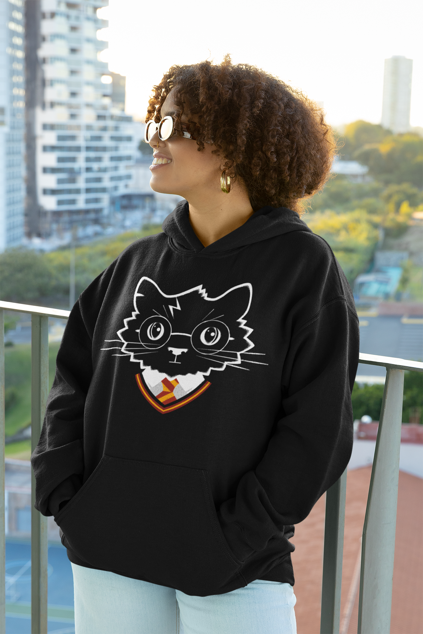 Wizard Cat Women's Hooded Sweatshirt