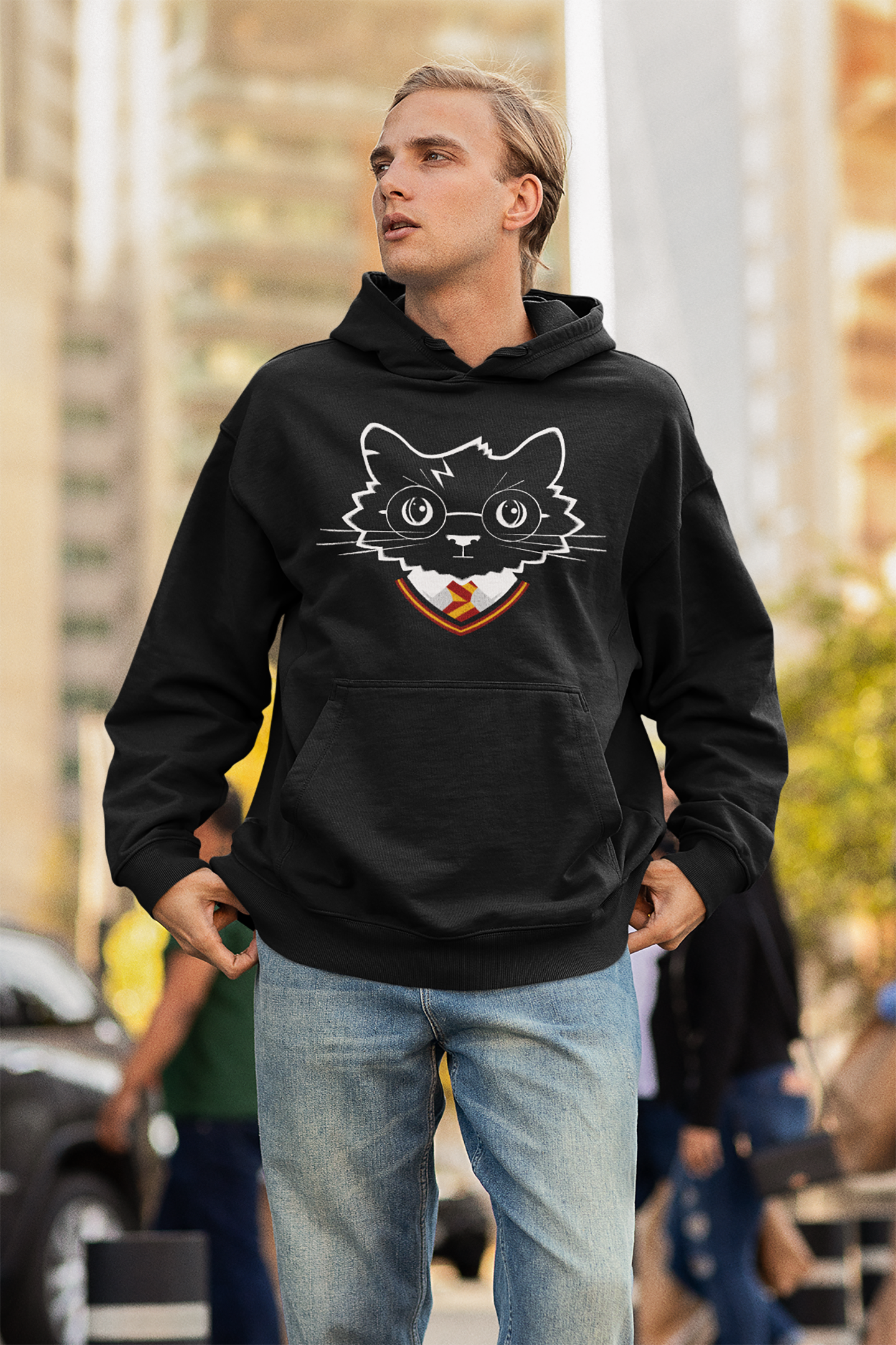 Wizard Cat Men's Hooded Sweatshirt