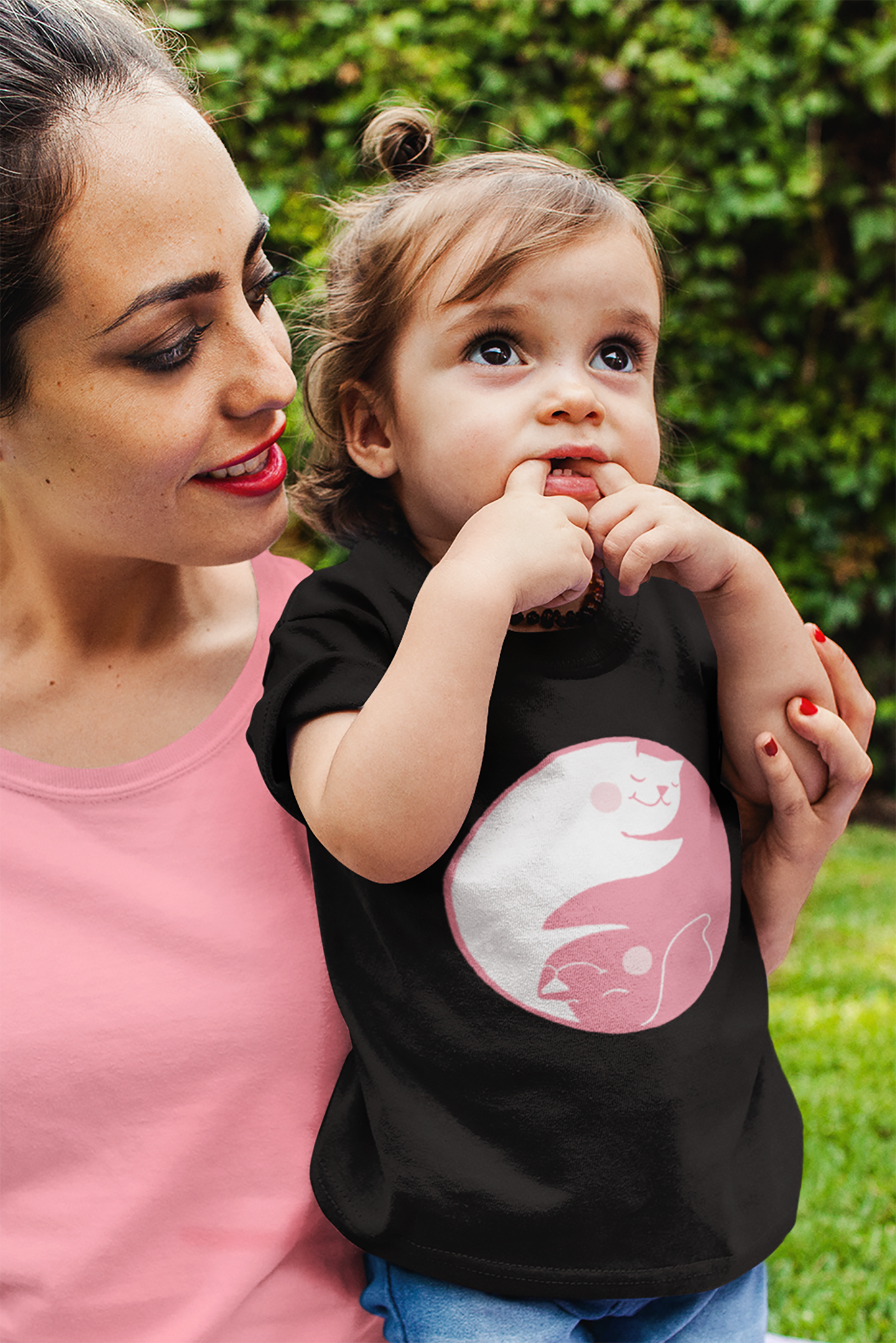 Pink Yin Yang Baby Graphic Tee