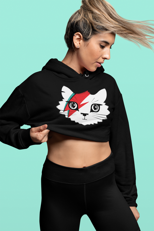 Ziggy's Cat Women’s Cropped Hooded Sweatshirt