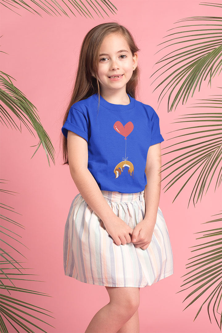 Weiner Dog Heart Strings Kids Heavy Cotton Graphic Tee