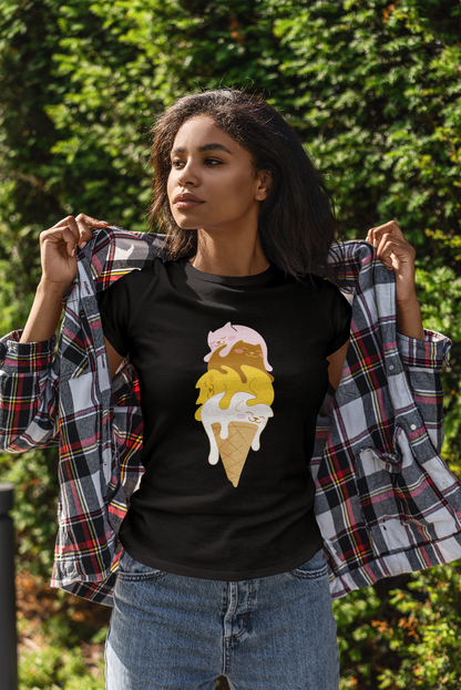 Colorful Kitty Cone Women's Graphic Tee