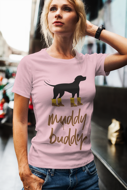 Muddy Buddy Yellow Boots Women's Graphic Tee