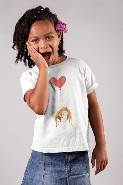 Weiner Dog Heart Strings Kids Heavy Cotton Graphic Tee