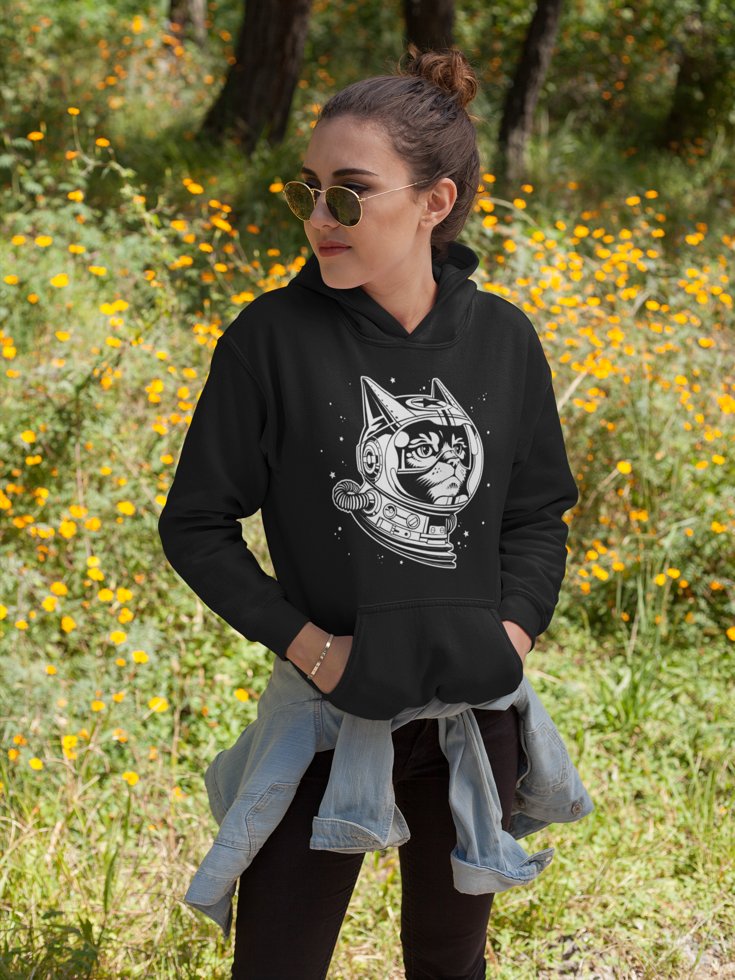 Space Cat Women's Hooded Sweatshirt