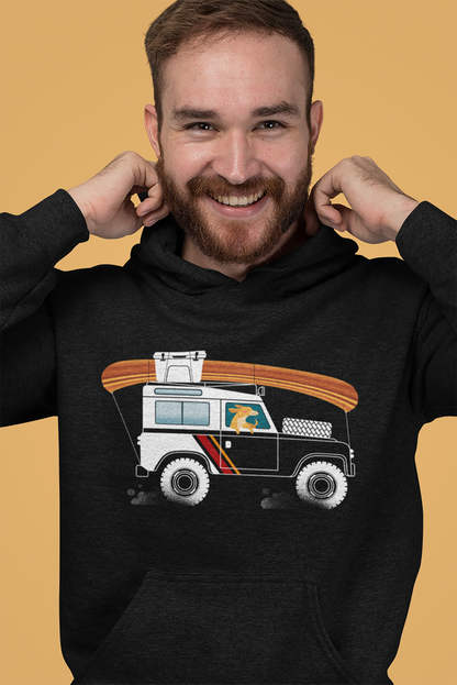 Land Rover Camping Dog Men's Hooded Sweatshirt