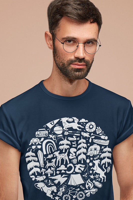 Camping Dogs Men's Graphic Tee