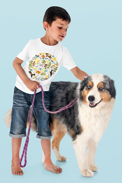Camping Dogs Kids Heavy Cotton Graphic Tee