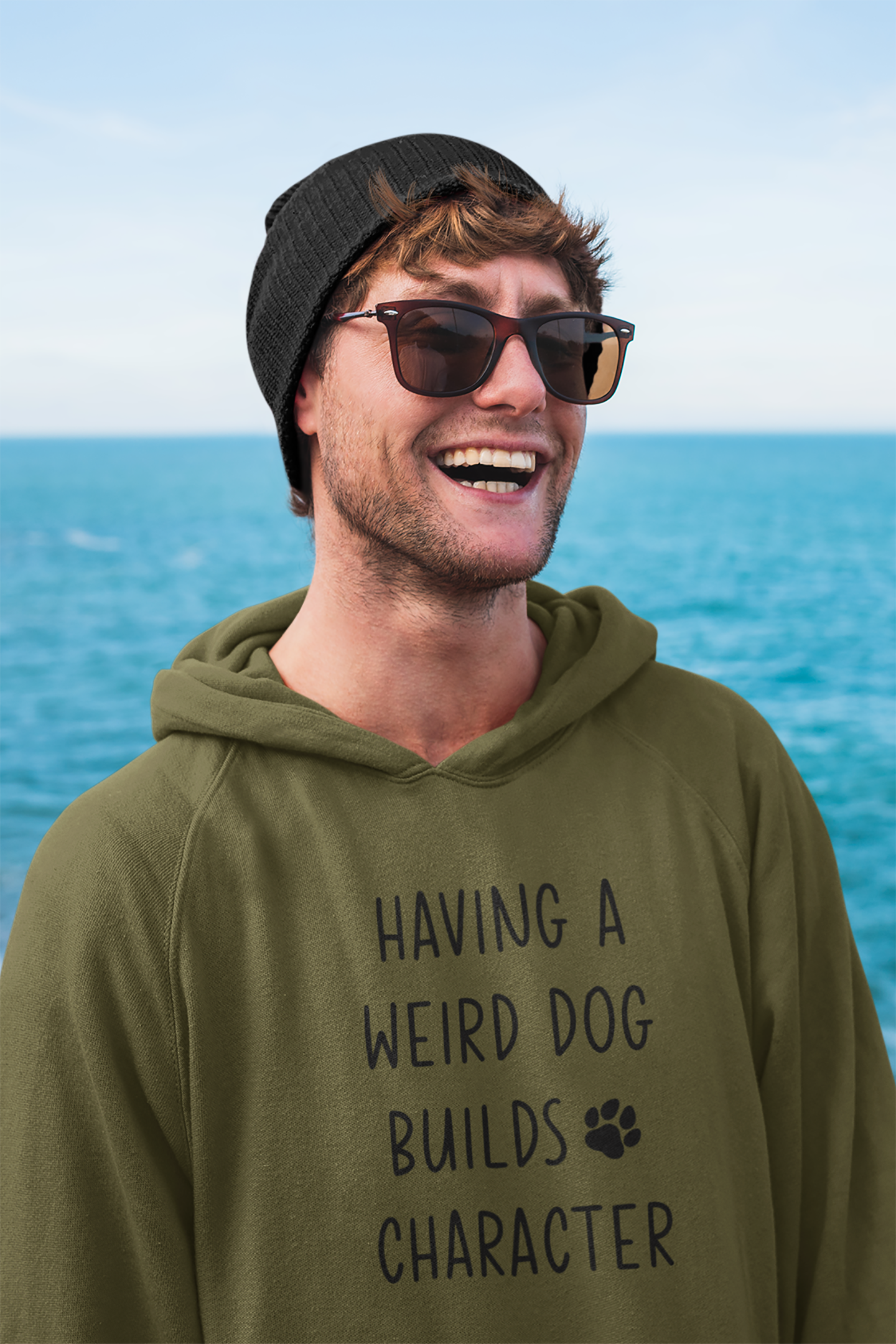 Having A Weird Dog Builds Character Men's Hooded Sweatshirt