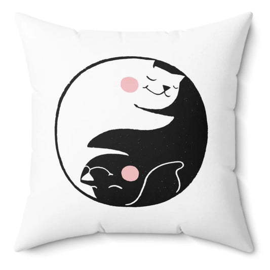 Yin Yang Spun Polyester Square Pillow