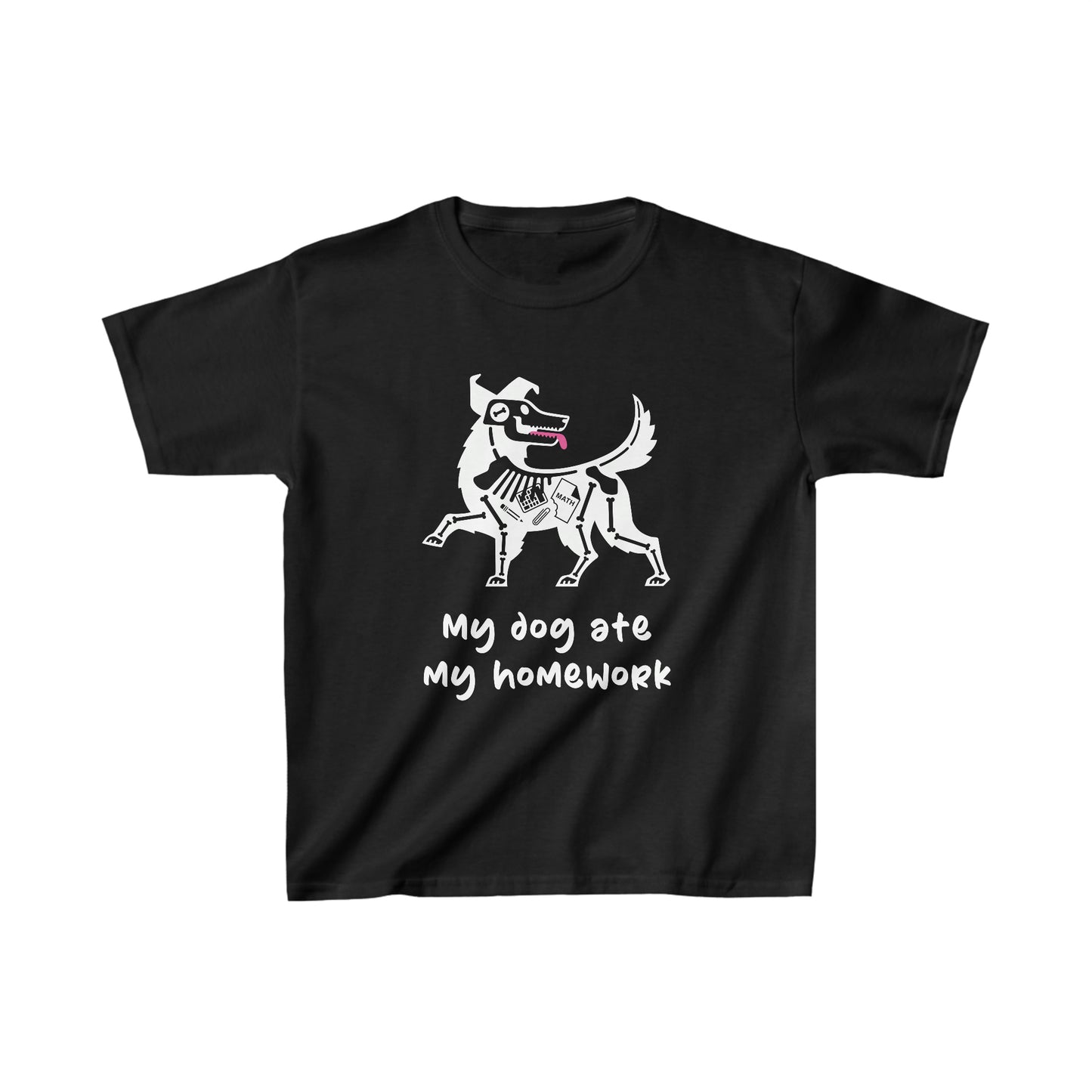 My Dog Ate My Homework Kids Heavy Cotton Graphic Tee