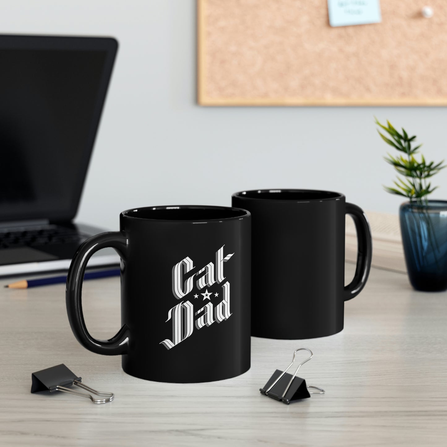 Sophisticated Cat Dad 11oz Black Mug