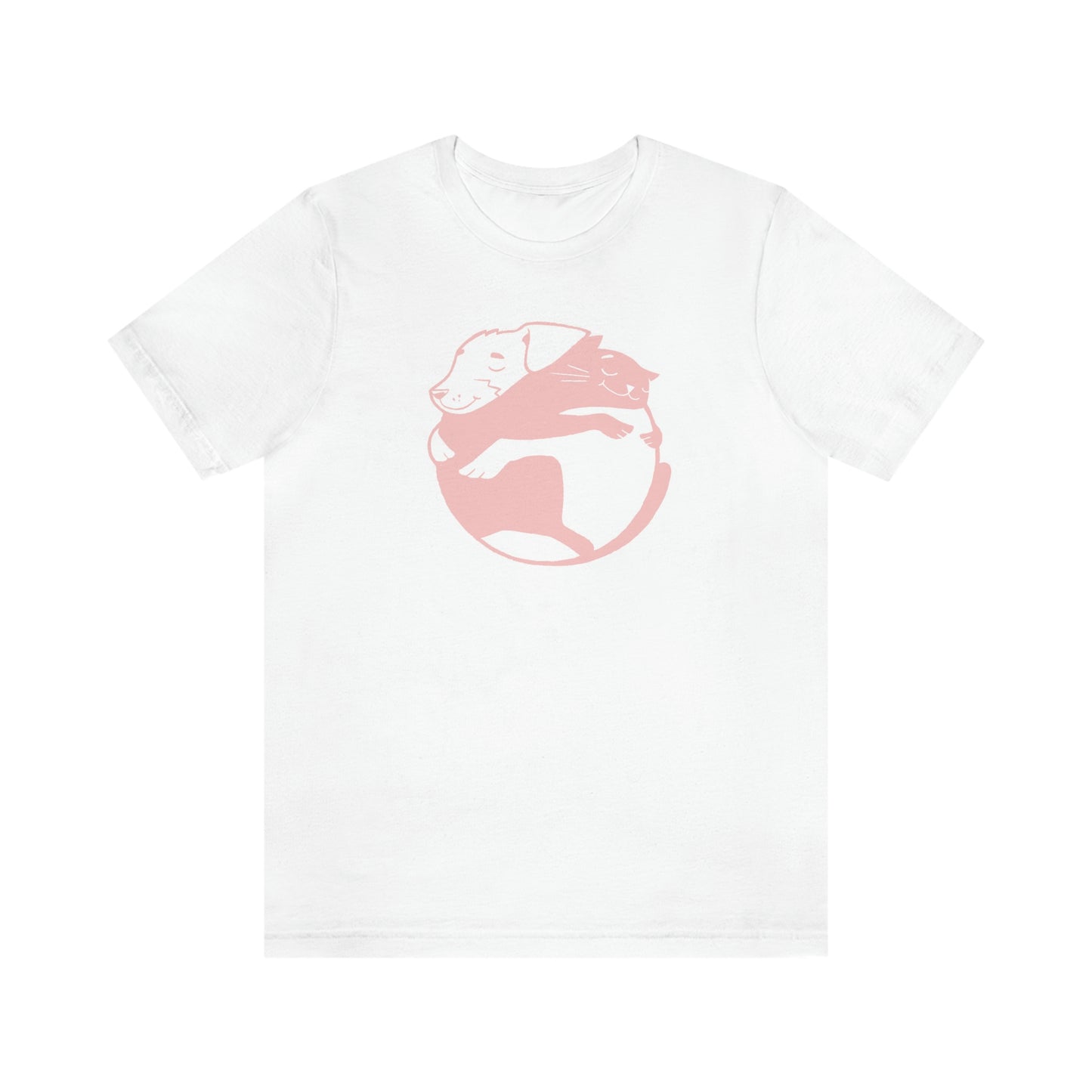 Pink Dog & Cat Hugging Women's Graphic Tee
