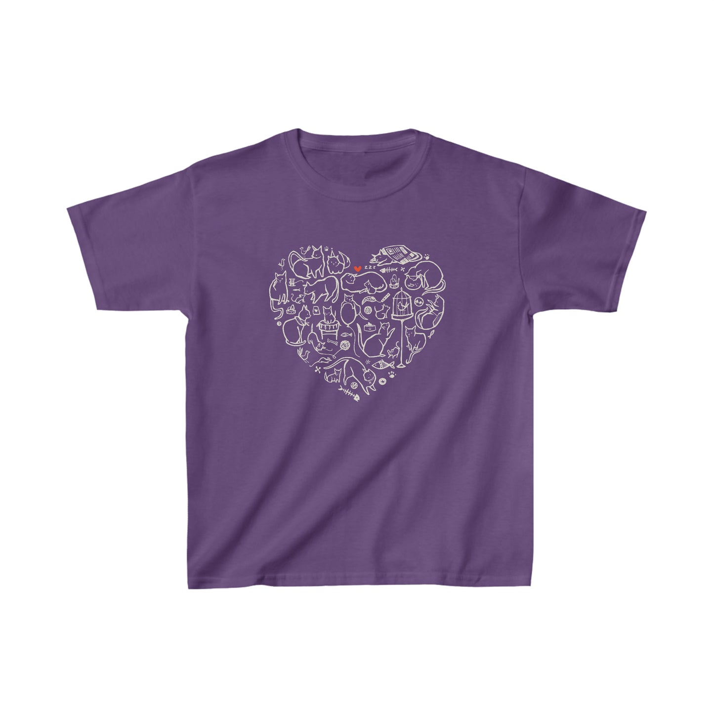 Cat Heart Kids Heavy Cotton Graphic Tee