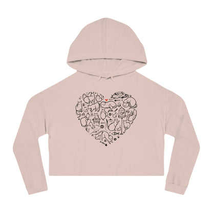 Cat Heart Women’s Cropped Hooded Sweatshirt