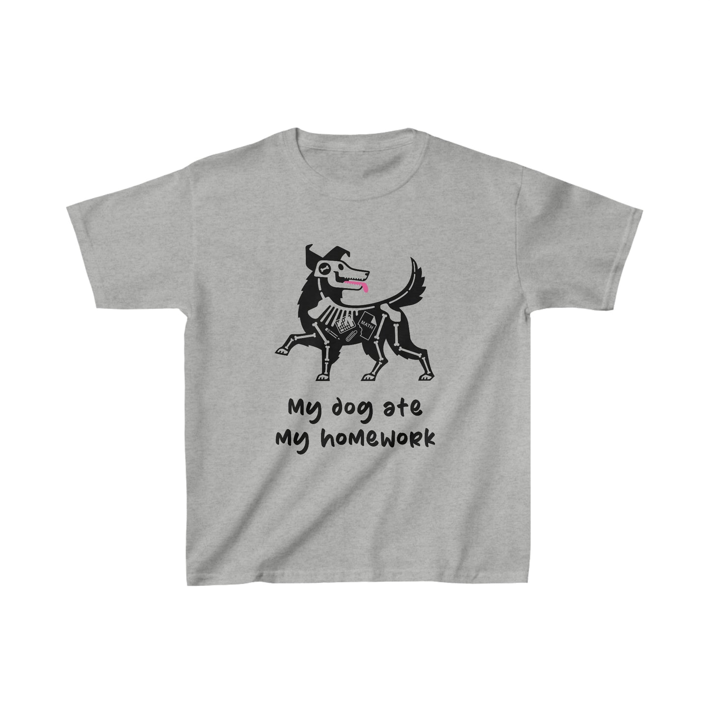 My Dog Ate My Homework Kids Heavy Cotton Graphic Tee