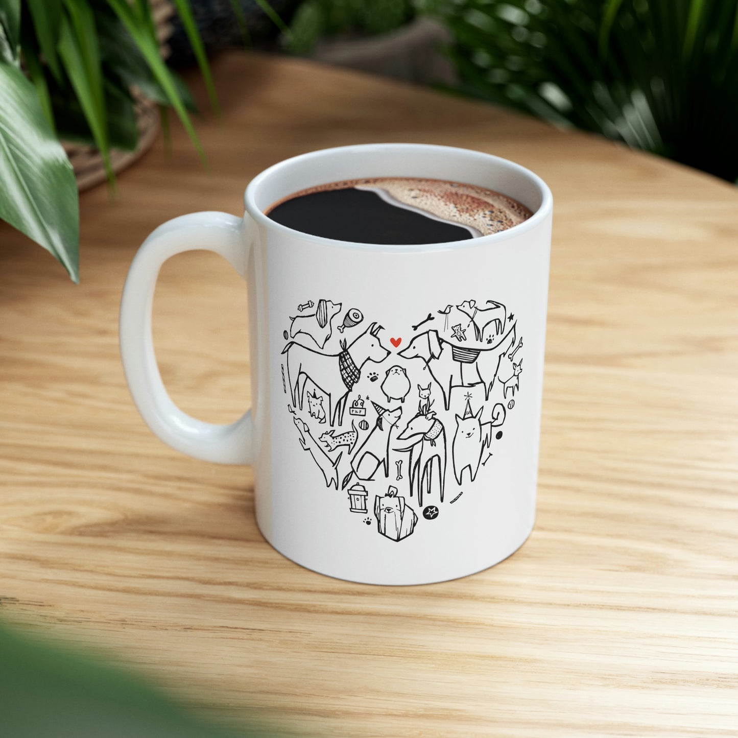 Dog Heart Ceramic Mug 11oz