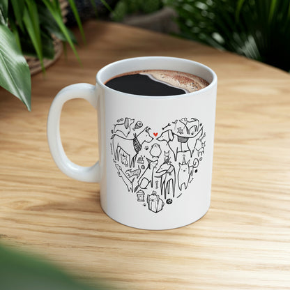 Dog Heart Ceramic Mug 11oz