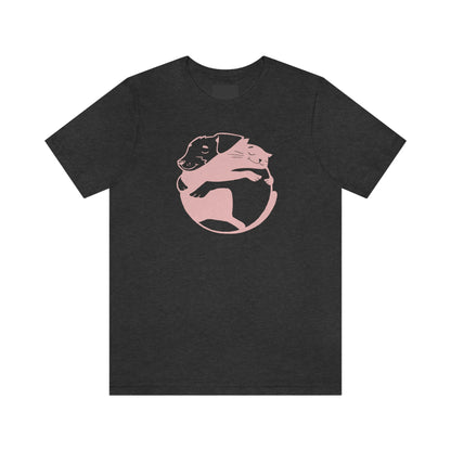 Pink Dog & Cat Hugging Women's Graphic Tee